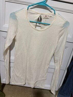 AG Adriano Goldschmied White Long Sleeve Top Size S | Minimal Stretch Basic